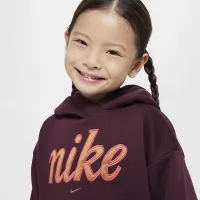 Nike Sportswear Club Little дитячі Fleece Boxy Graphic Pullover Толстовка з капюшоном колір червоний