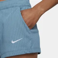 Nike Sportswear женская С высокой Талией Ribbed Jersey шорты синий