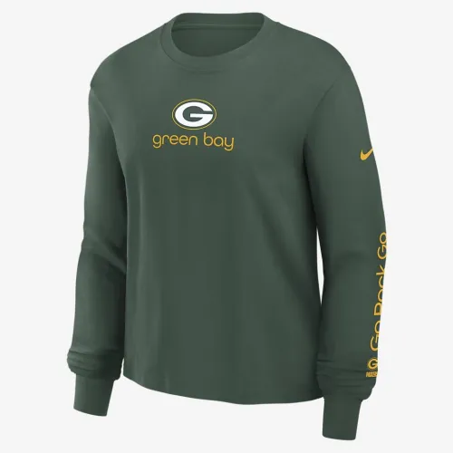 цвет зеленый Bay Packers Boxy женская Nike NFL Long-Sleeve футболка цвет зеленый