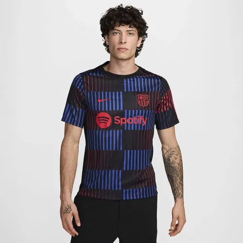 FC Barcelona Academy Pro Away чоловічі Nike Dri-FIT Soccer Pre-Match Short-Sleeve Top колір чорний