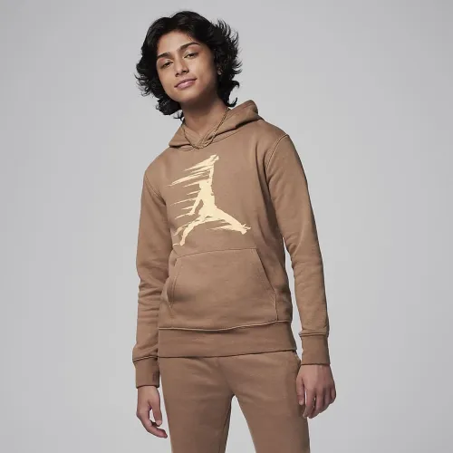 Nike Jordan MJ Flight MVP Big детские Fleece Pullover Толстовка с капюшоном цвет коричневый