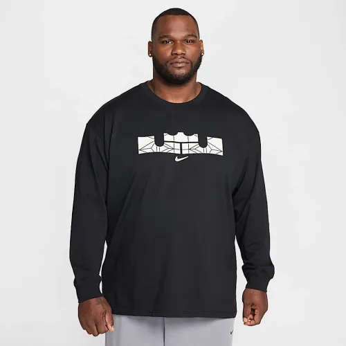 Nike LeBron мужские Max90 Long-Sleeve баскетбольные футболка цвет черный