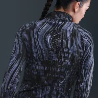 Nike Swift жіноча Dri-FIT UV 1/2-Zip Printed Running Top блакитний