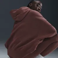 Nike Sportswear Phoenix Fleece женская Over-оверсайз Pullover Толстовка с капюшоном цвет коричневый