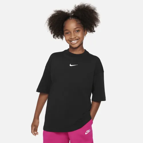 Nike Sportswear Premium Essentials Big дитячі (Girls') оверсайз футболка колір чорний