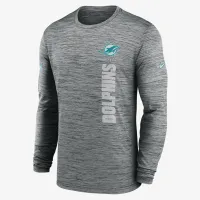 Miami Dolphins Sideline Velocity чоловічі Nike Dri-FIT NFL Long-Sleeve футболка колір сірий