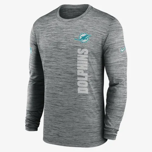 Miami Dolphins Sideline Velocity чоловічі Nike Dri-FIT NFL Long-Sleeve футболка колір сірий