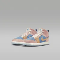 Nike Jordan 1 Mid Sneaker School Little детские Кроссовки синий