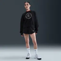 NikeCourt Heritage Phoenix Fleece женская Over-оверсайз Crew-Neck свитшот цвет черный