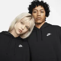 Nike Sportswear Club Fleece женская Pullover Толстовка с капюшоном цвет черный