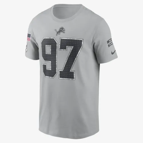Aidan Hutchinson Detroit Lions Salute to Service мужские Nike NFL футболка цвет серый