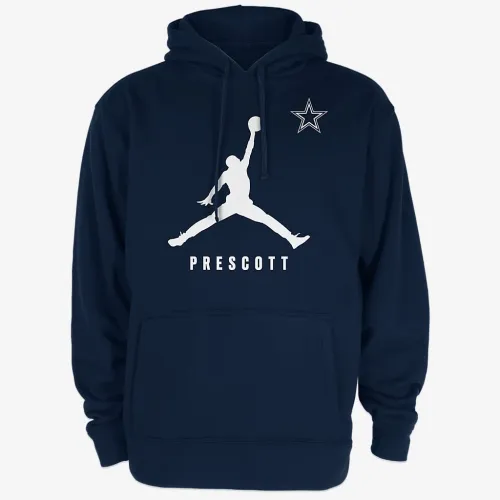 Nike NFL Dallas Cowboys D4K (Dak Prescott) чоловічі Pullover Толстовка з капюшоном блакитний
