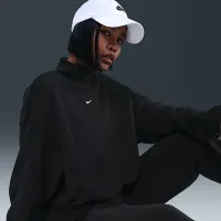 Nike Sportswear Phoenix Plush жіноча Cozy Fleece оверсайз Mock-Neck Top колір чорний