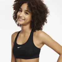 Nike Swoosh Big детские (Girls') Sports Bra цвет черный