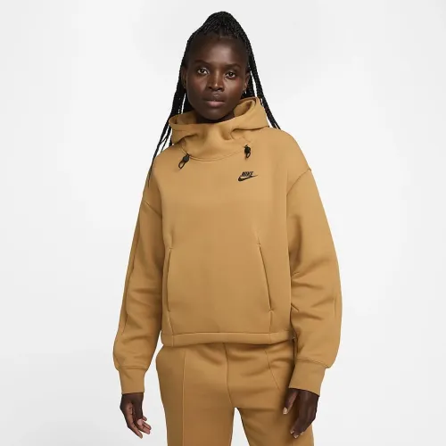 Nike Sportswear Tech Fleece женская оверсайз Толстовка с капюшоном цвет коричневый