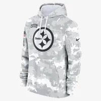 Pittsburgh Steelers Salute to Service Primary Edge Club мужские Nike NFL Pullover Толстовка с капюшоном цвет белый