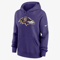 Baltimore Ravens Club женская Nike NFL Pullover Толстовка с капюшоном цвет фиолетовый