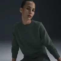 Nike Dri-FIT One жіноча Crew-Neck French Terry світшот колір зелений