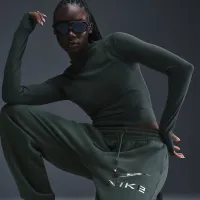 Nike Sportswear Phoenix Fleece женская С высокой Талией оверсайз Pants цвет зеленый
