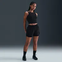 Nike One Fitted жіноча Dri-FIT Cropped Tank Top колір чорний