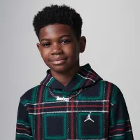 Nike Jordan Brooklyn Essentials Big дитячі Holiday Fleece Pullover Толстовка з капюшоном колір чорний