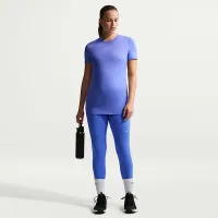 Nike (M) One жіноча Dri-FIT Slim-Fit Short-Sleeve Top (Maternity) блакитний