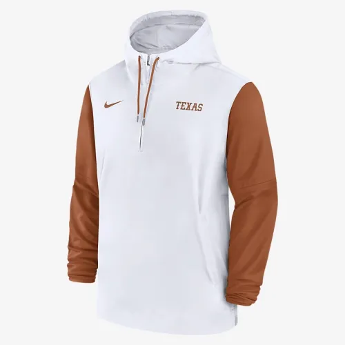 Texas Longhorns Sideline Pre-Game Player чоловічі Nike College 1/2-Zip Hooded Куртка колір білий
