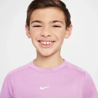 Nike Multi Big детские (для мальчиков) Dri-FIT Short-Sleeve Top цвет фиолетовый