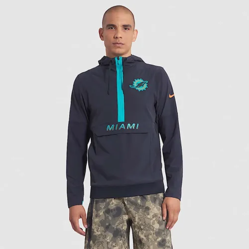 Miami Dolphins Rivalries Collection Sideline Anorak мужские Nike NFL 1/2-Zip Hooded Куртка синий