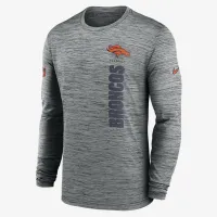 Denver Broncos Sideline Velocity мужские Nike Dri-FIT NFL Long-Sleeve футболка цвет серый