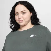 Nike Sportswear Club Fleece жіноча Crew-Neck світшот (великі розміри) колір зелений