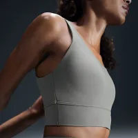 Nike Zenvy женская Medium-Support Padded Longline Sports Bra цвет зеленый