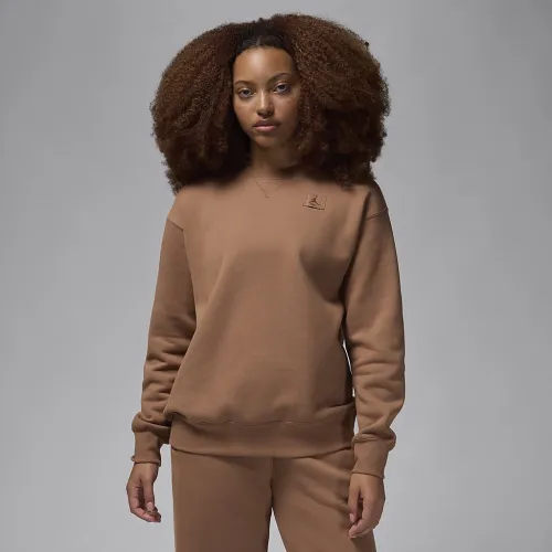 Nike Jordan Flight Fleece жіноча Crew-Neck світшот колір коричневий