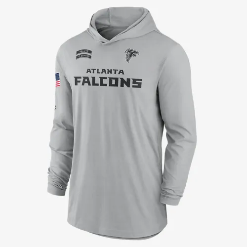 Atlanta Falcons Salute to Service Edge Mascot Lockup Men’s Nike Dri-FIT NFL Long-Sleeve Hooded Top цвет серый