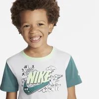 Nike Sportswear Create Your Own Adventure Little дитячі футболка and шорти комплект колір зелений