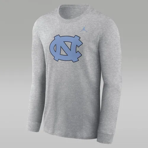 North Carolina Tar Heels Primary Logo мужские Nike College Long-Sleeve футболка цвет серый