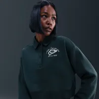 Nike Sportswear Phoenix Fleece женская Loose Collaцвет красный Pull-Over Top цвет зеленый