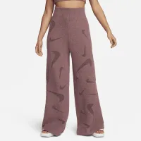 Nike Sportswear Phoenix Cozy Букле женская С высокой Талией Wide-Leg Knit Pants цвет фиолетовый