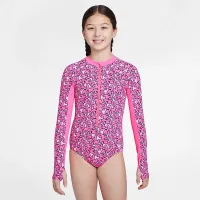 Nike Swim Big дитячі (Girls') Long-Sleeve One-Piece Pink