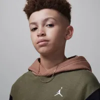 Nike Jordan MJ Brooklyn Big детские Fleece Pullover Толстовка с капюшоном цвет зеленый