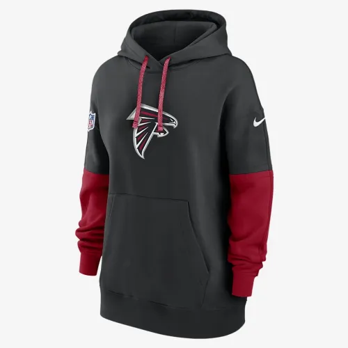 Atlanta Falcons Sideline Essential женская Nike NFL Pullover Толстовка с капюшоном цвет черный