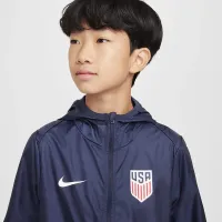 USMNT Academy Pro Big детские Nike Soccer Hooded Rain Куртка синий
