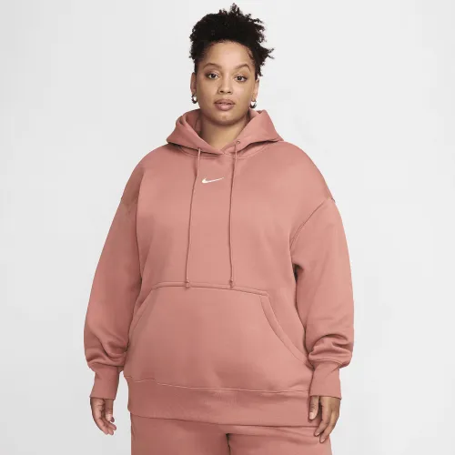 Nike Sportswear Phoenix Fleece женская оверсайз Pullover Толстовка с капюшоном (большие размеры) Pink