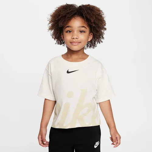 Nike Little дитячі Cozy Graphic футболка колір білий