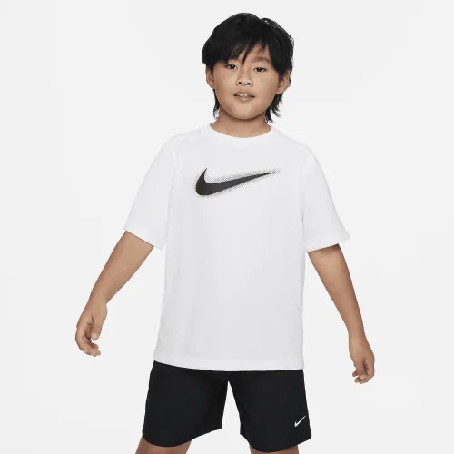 Nike Multi Big детские (для мальчиков) Dri-FIT Graphic тренировочные Top цвет белый