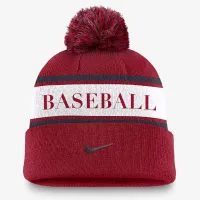 Los Angeles Angels Team Stripe Peak чоловічі Nike MLB Cuffed Pom Beanie колір червоний
