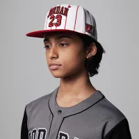 Nike Jordan Jersey Big дитячі Flat Brim Cap колір білий