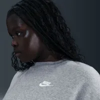 Nike Sportswear Club Fleece женская Loose Crew-Neck свитшот (большие размеры) цвет серый
