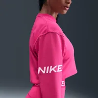 Nike Pro женская Dri-FIT Loose Crew-Neck French Terry свитшот Pink