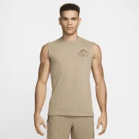 Nike мужские Dri-FIT Sleeveless Running футболка цвет коричневый